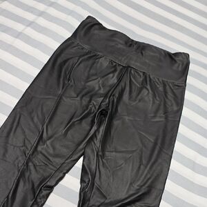 Faux Leather Glossy Black Leggings